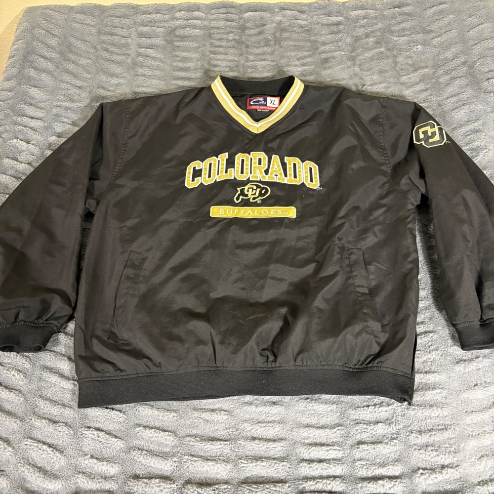 Cadre Colorado Buffaloes V-Neck Windshirt Pullover Black Gold Mens XL AR101